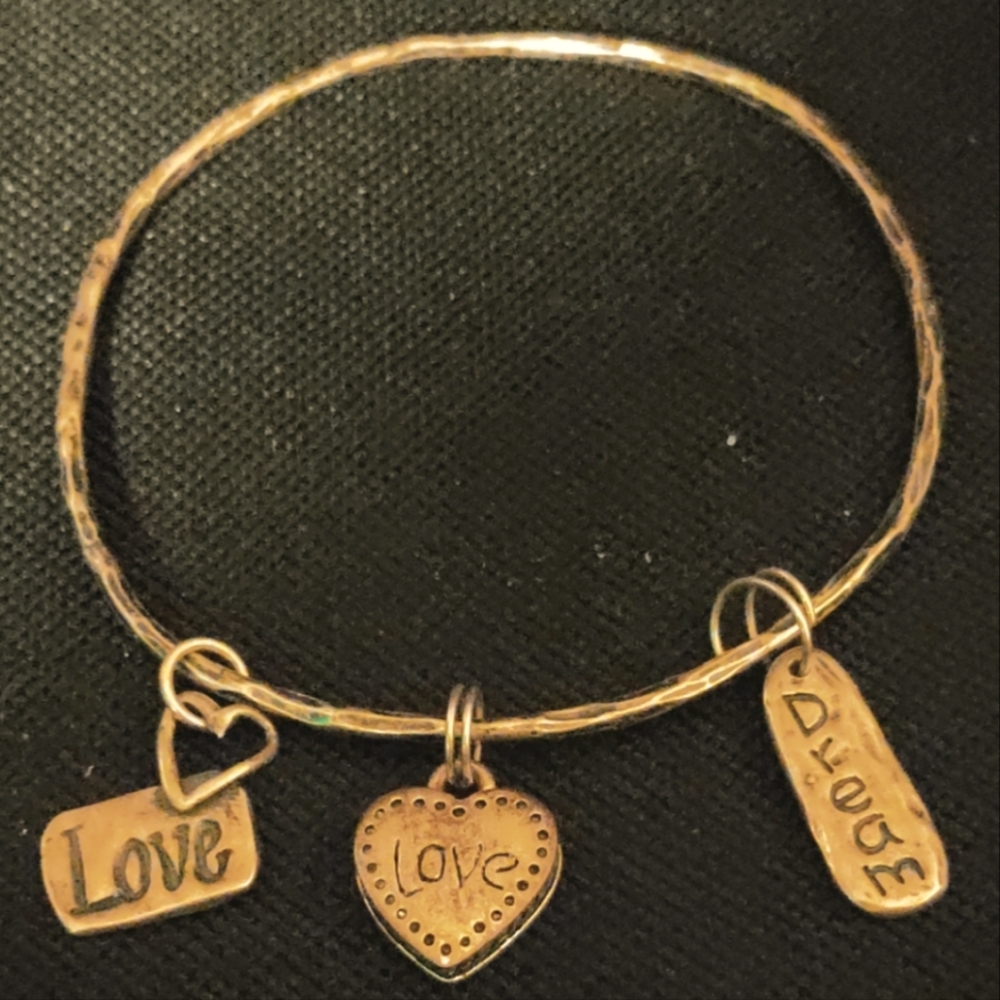 Love charm bangle bracelet